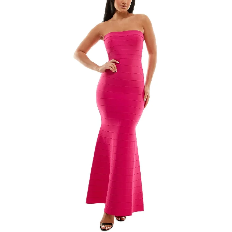 Bebe Womens Knit Strapless Maxi Dress