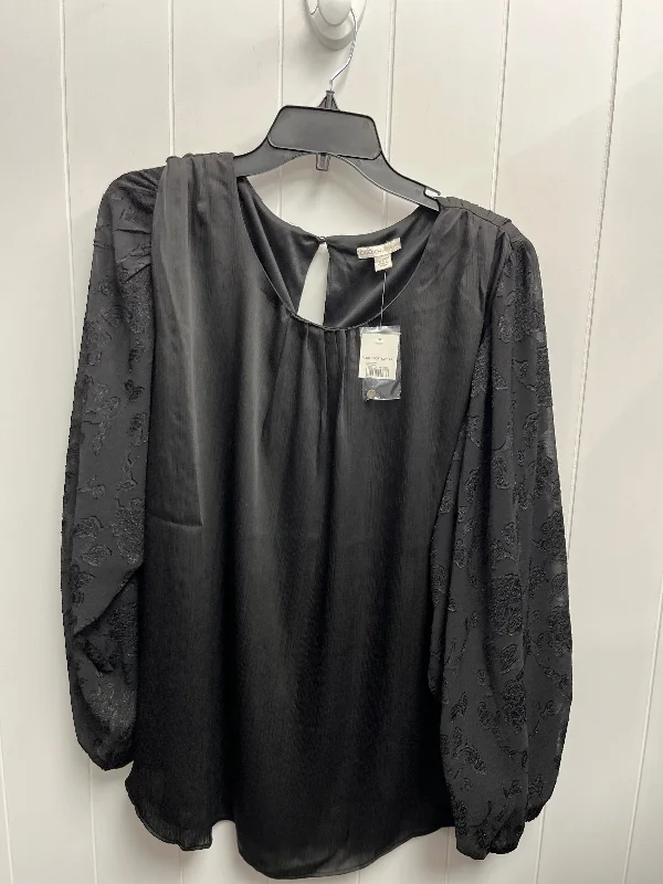 Top Long Sleeve By Cato In Black, Size: 2x