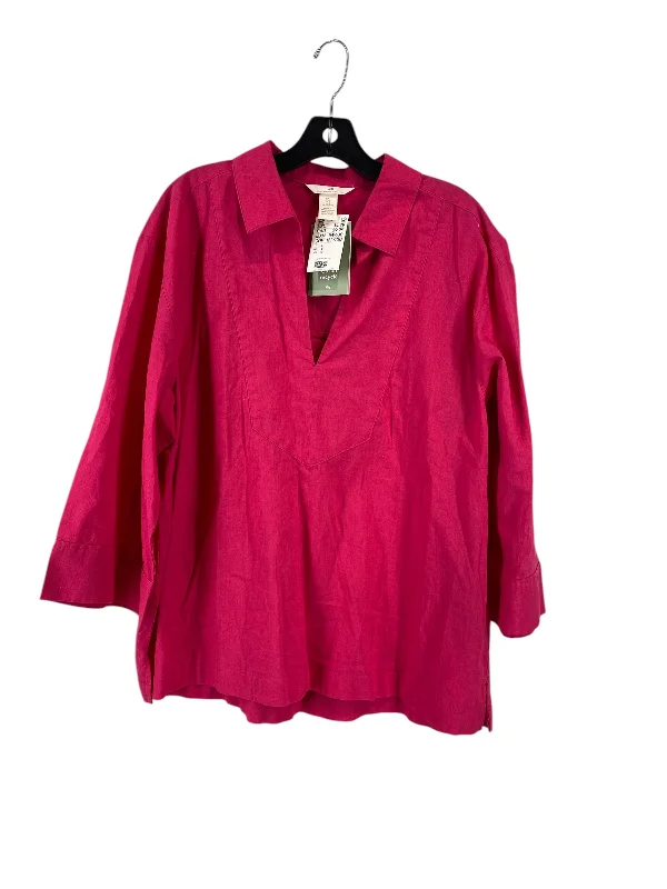 Top Long Sleeve By H&m In Pink, Size: L