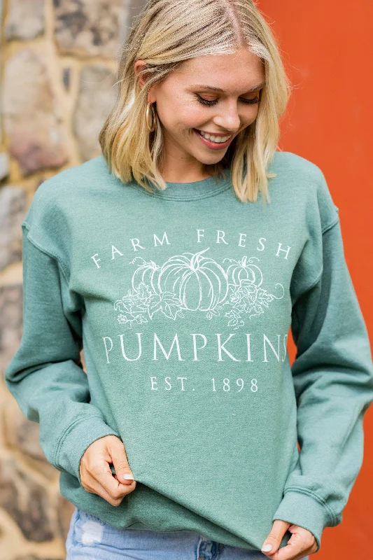 Pumpkin Patch Dark Green Graphic Sweatshirt