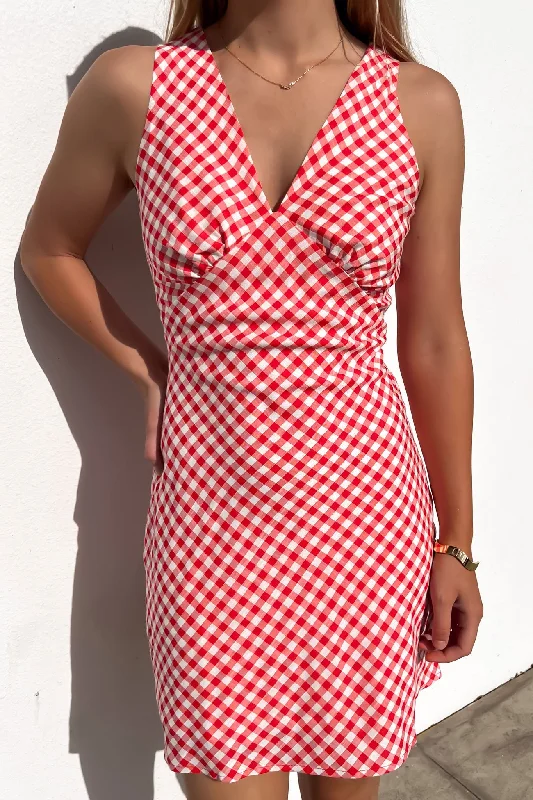 Holden Mini Dress Red Gingham