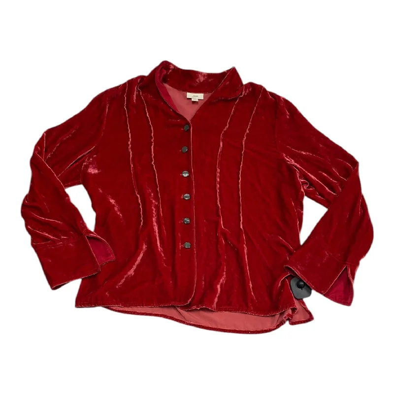 Top Long Sleeve By J. Jill In Red, Size: Lp