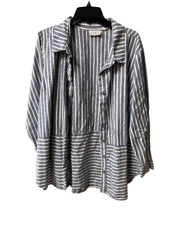 Top Long Sleeve By Joan Rivers In Striped Pattern, Size: 3x