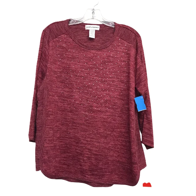 Top Long Sleeve By Cathy Daniels In Red, Size: L