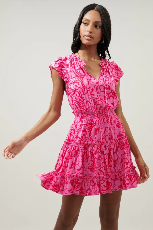 Malia Floral Toledo Tiered Mini Dress