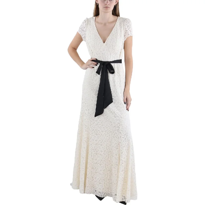 Lauren Ralph Lauren Womens Lace Maxi Evening Dress