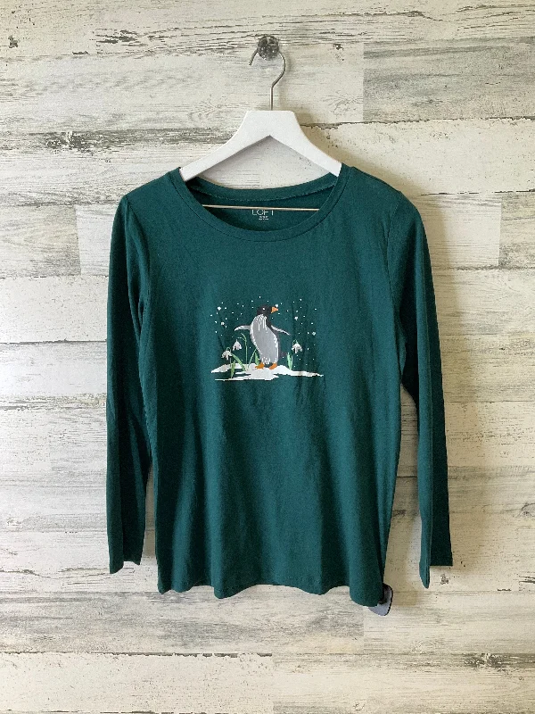 Top Long Sleeve By Loft In Green, Size: M