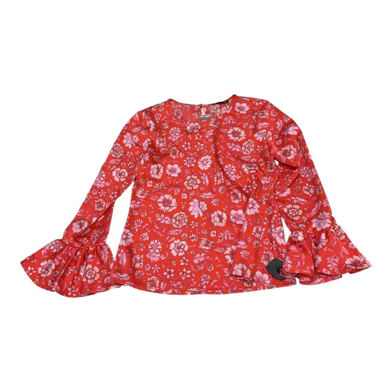 Top Long Sleeve By J. Crew In Pink & Red, Size: Xs