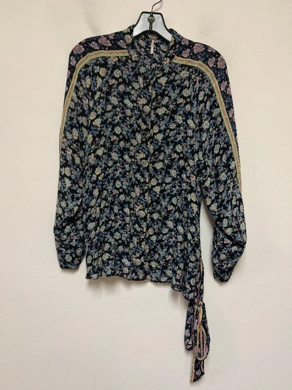 Top Long Sleeve By Free People In Floral Print, Size: S