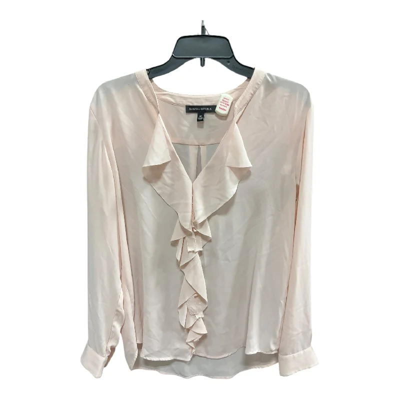 Top Long Sleeve By Banana Republic In Pink, Size: M