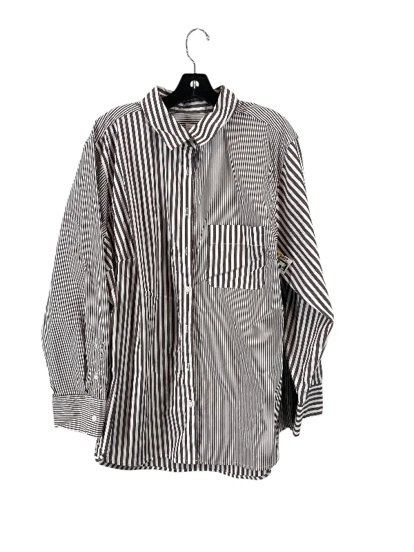 Top Long Sleeve By A New Day In Striped Pattern, Size: Xxl