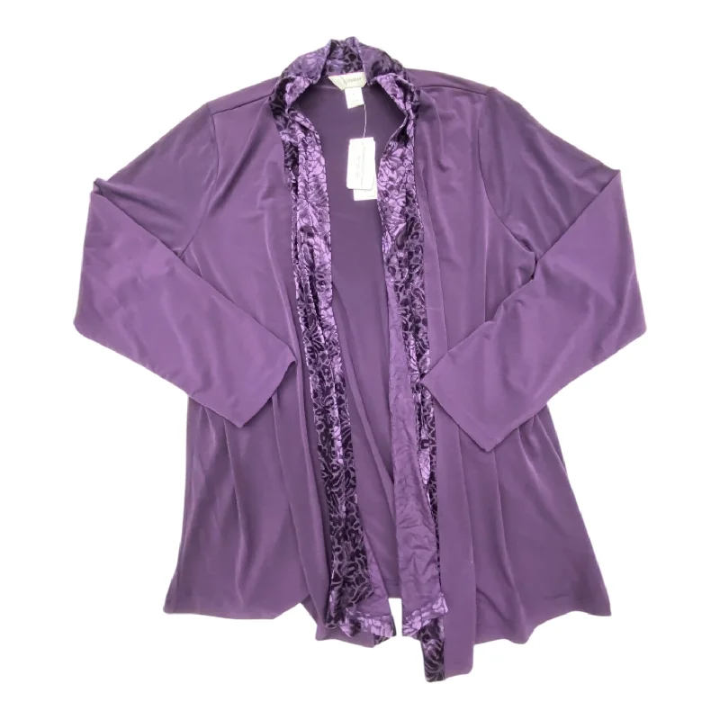 Top Long Sleeve By Cj Banks In Purple, Size: 1x