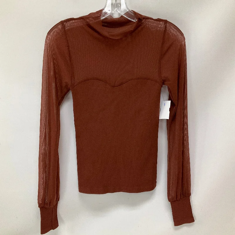 Top Long Sleeve By Free People In Brown, Size: M