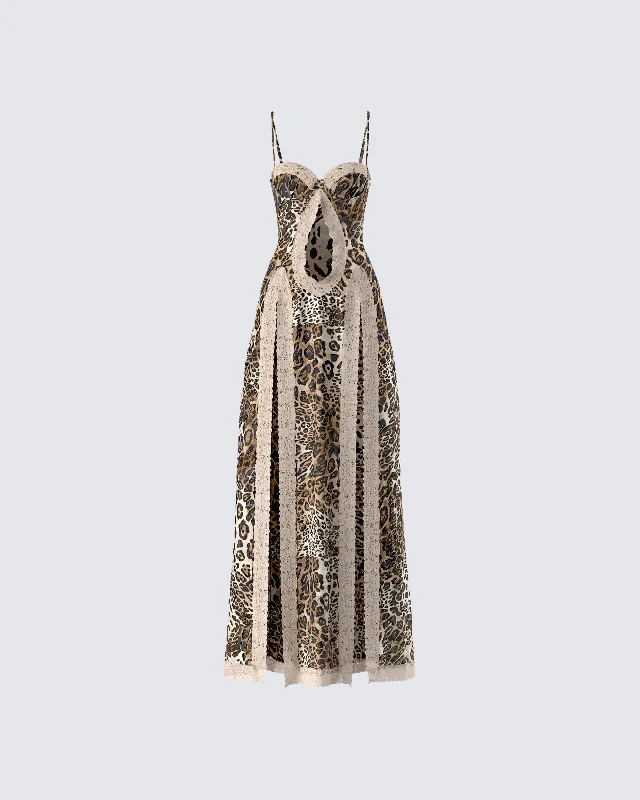 Royan Leopard Print Maxi Dress