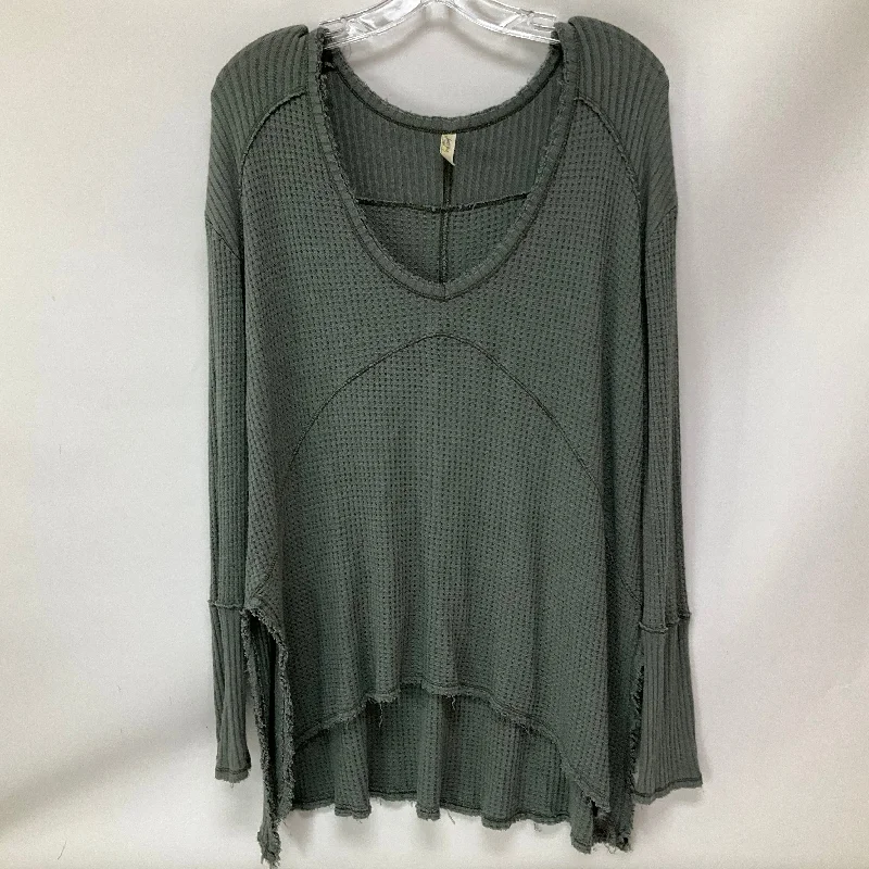 Top Long Sleeve By Free People In Green, Size: S