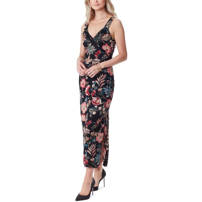 Jessica Simpson Womens Rosalyn Floral Sleeveless Maxi Dress