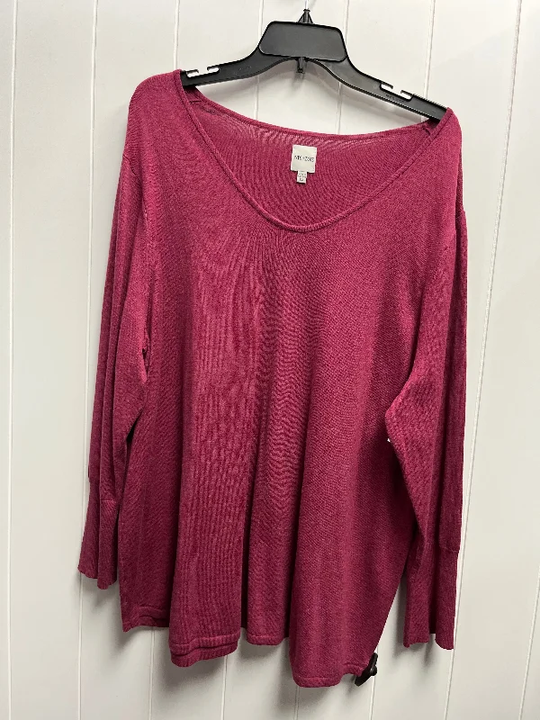 Top Long Sleeve By Nic + Zoe In Red, Size: 2x