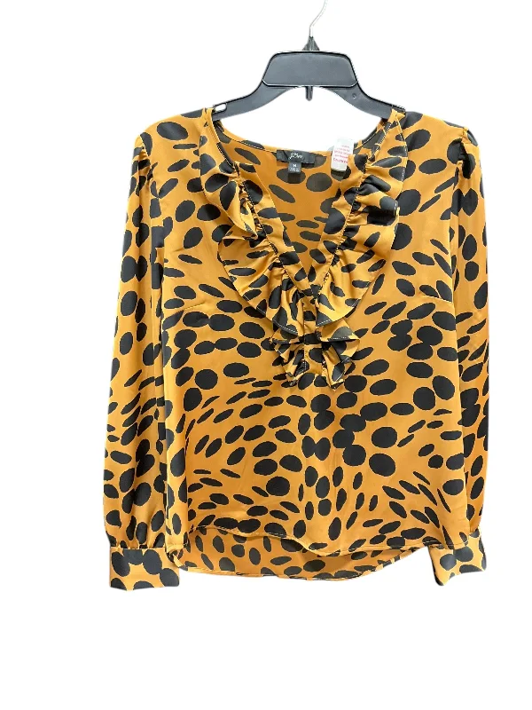 Top Long Sleeve By J. Crew In Leopard Print, Size: M