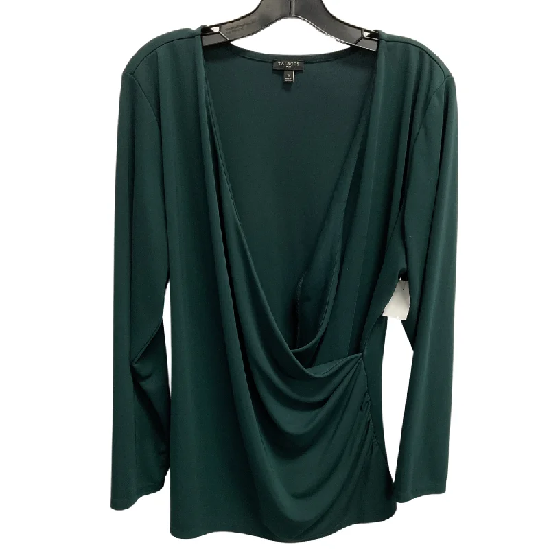 Top Long Sleeve By Talbots In Green, Size: 1x