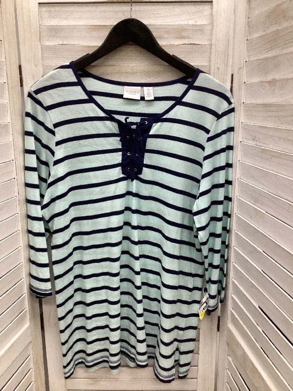 Top Long Sleeve By Chicos In Teal, Size: L