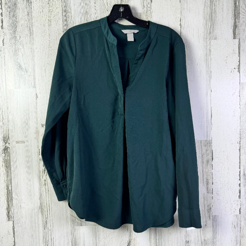 Top Long Sleeve By H&m In Green, Size: S