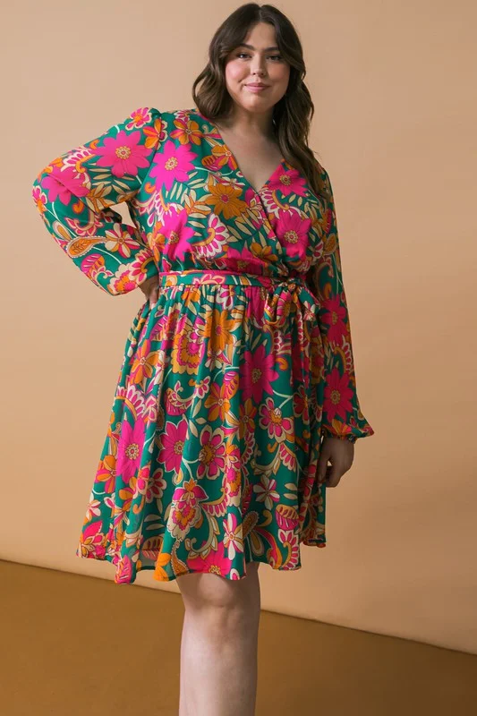 Plus Size Flying Tomato Wrap Mini Dress