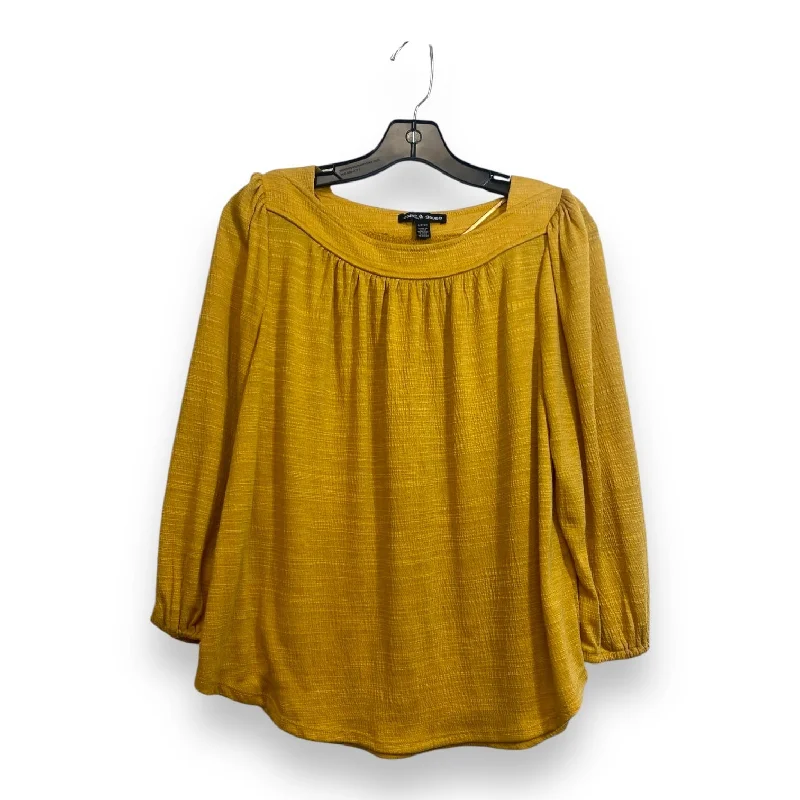 Top Long Sleeve By Cable And Gauge In Yellow, Size: S