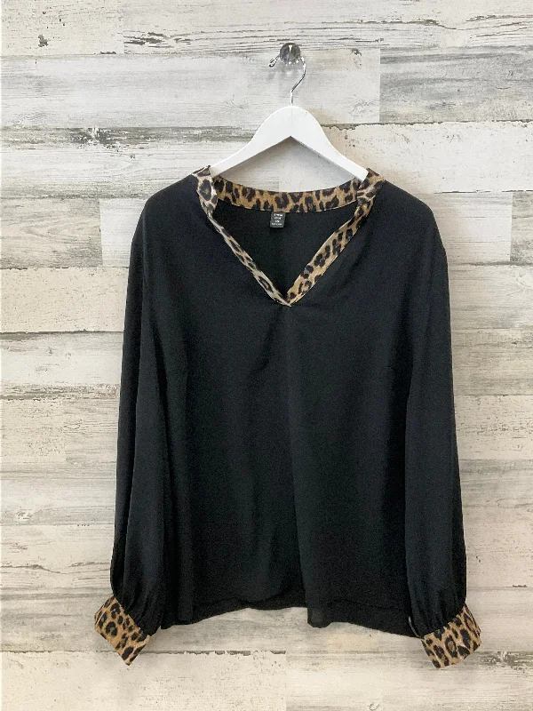 Top Long Sleeve By Shein In Black, Size: 3x