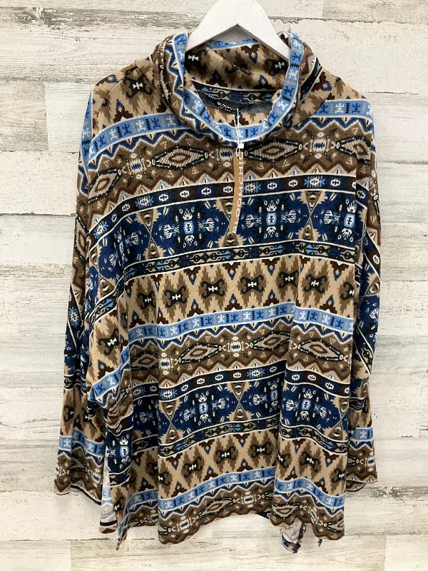 Top Long Sleeve By Clothes Mentor In Blue & Brown, Size: 3x