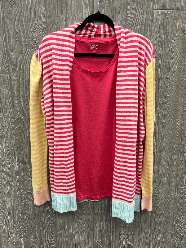 Top 2pc Long Sleeve By Lands End In Pink, Size: L