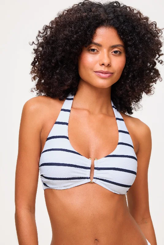 Nautical Stripe U-Bar Halterneck Top