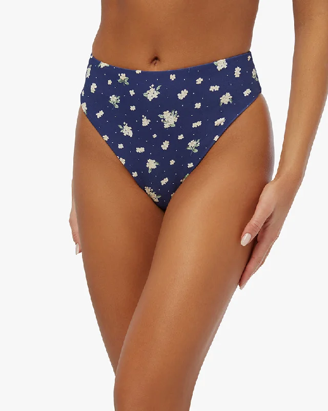 High Rise Polka Dot Floral Bikini Bottom