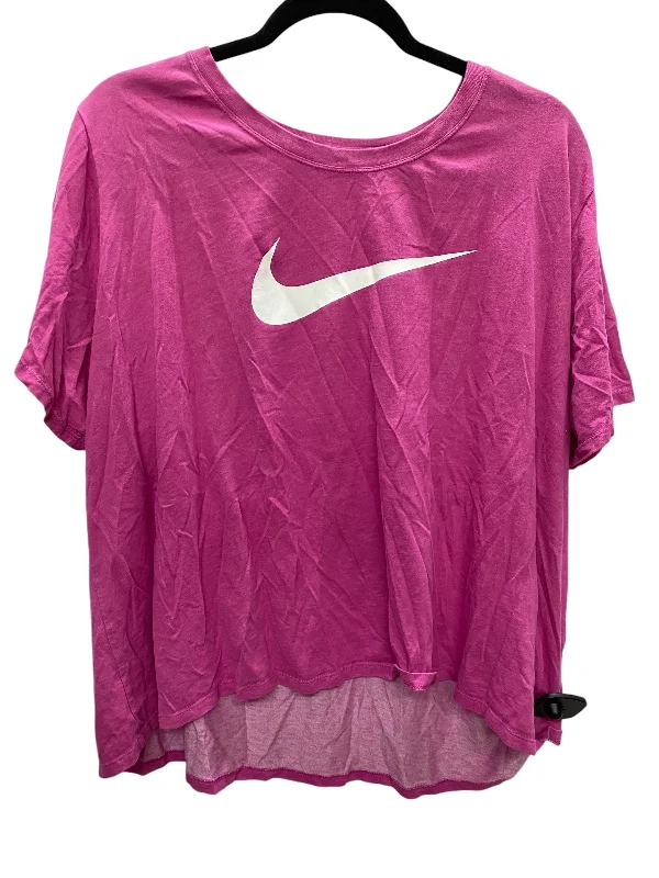 Athletic Top Short Sleeve By Nike Apparel In Pink, Size: 3x