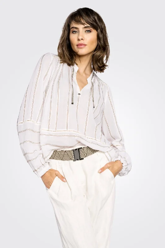 Boho Stripe Blouse - Cream