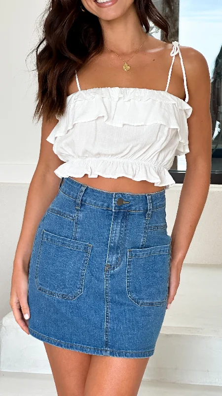 Cadence Crop - White