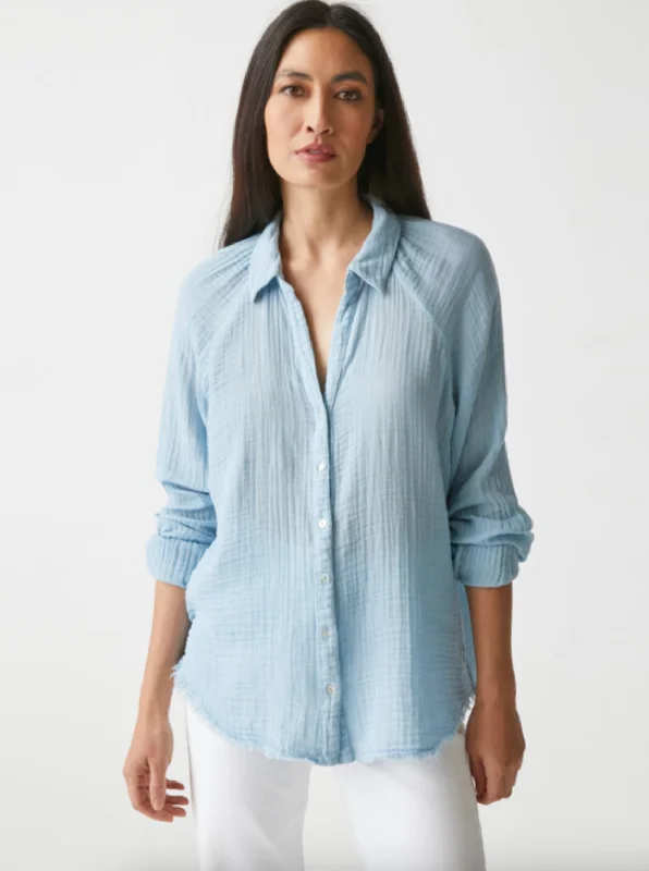 Toni Gauze Button Down - Water