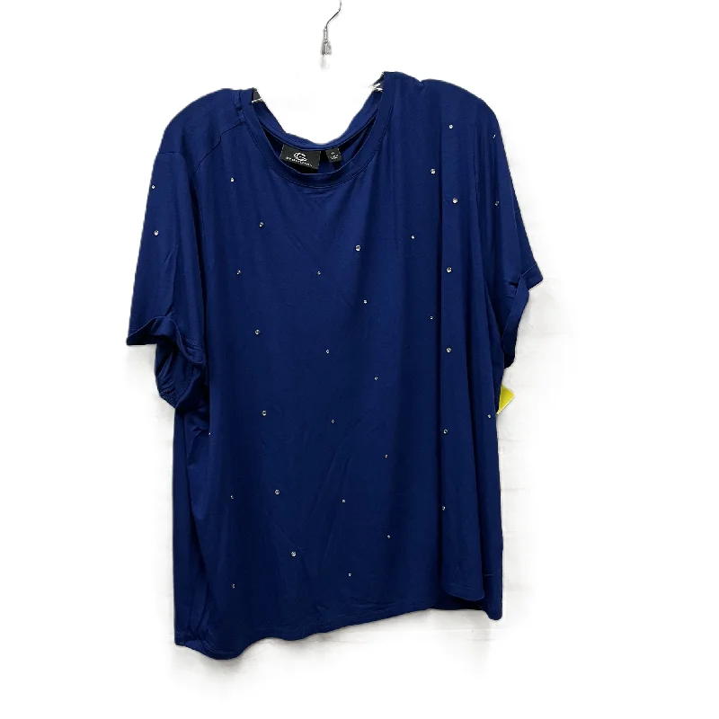 Top Short Sleeve By Cme In Blue, Size: 3x