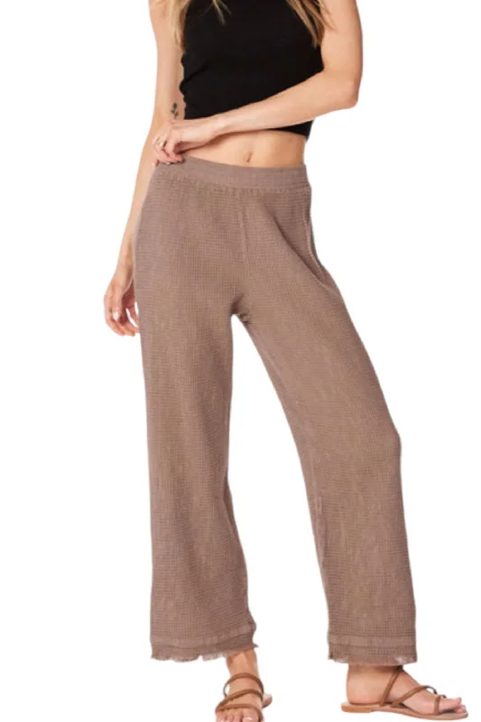 Cropped Wide Leg Pants In Hazelnut