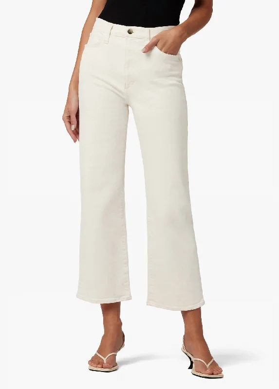 High Rise Cigarette Ankle Pant In Ecru