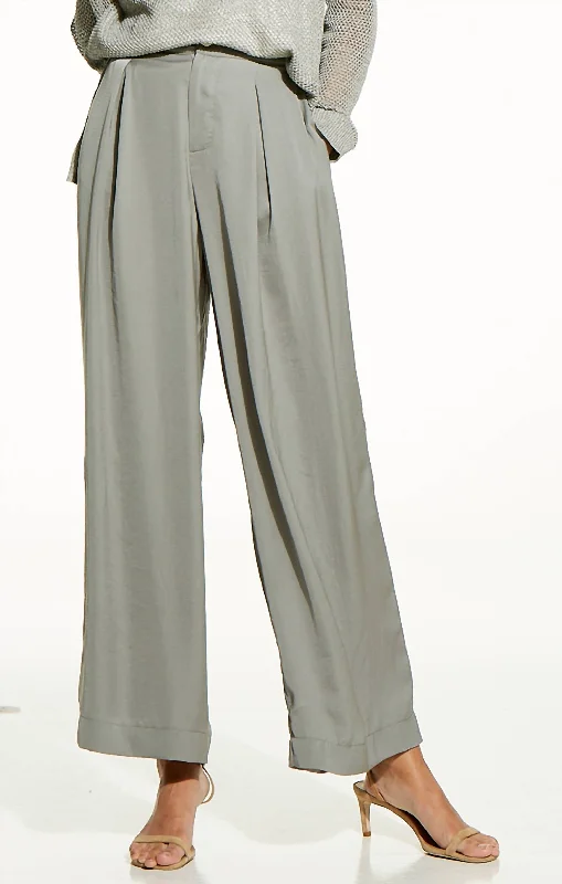 Soft Drape Wide-Leg Pant In Tarragon