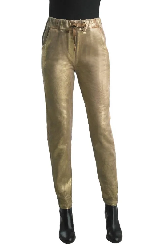 Women's Laced Pants In Gold