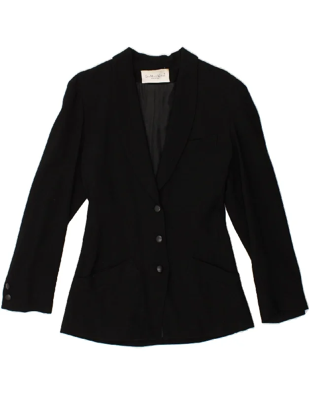 GIAN MARCO VENTURI Womens Slim 3 Button Blazer Jacket IT 50 XL Black Wool