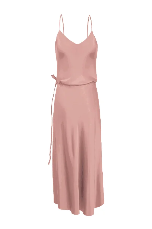 BM Nane Cowl Neck Silk Dress - Mauve