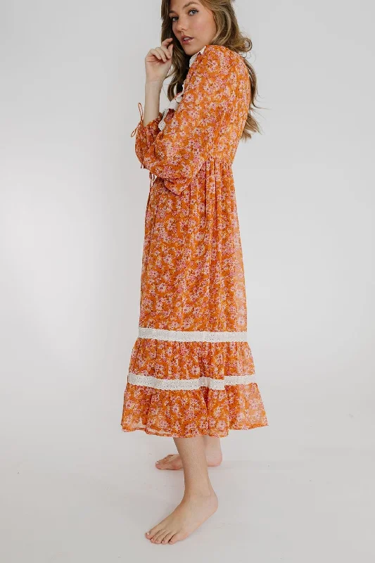 Coronado Dress in Tangerine Floral