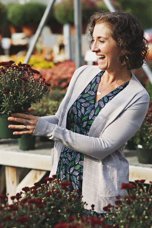 Gray Long Sleeve Pocket Cardigan