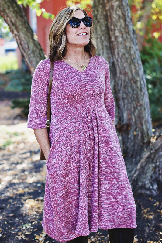 Nina Dress - Marled Mauve Sweater Knit