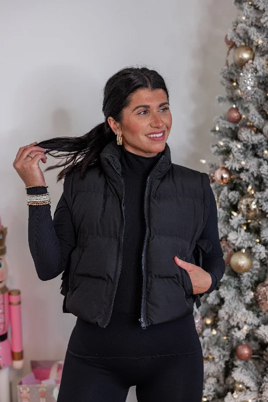 Trendsetter Black Bow Puffer Vest