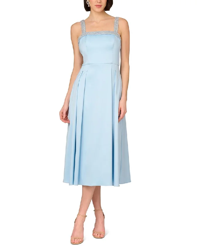 Aidan Mattox Stretch Mikado Midi Dress