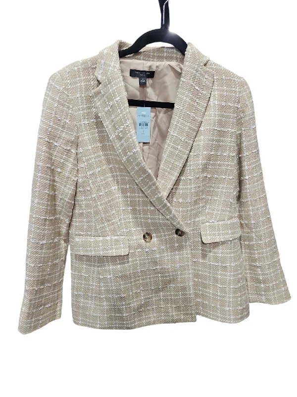 Blazer By Ann Taylor In Tan & White, Size: 2