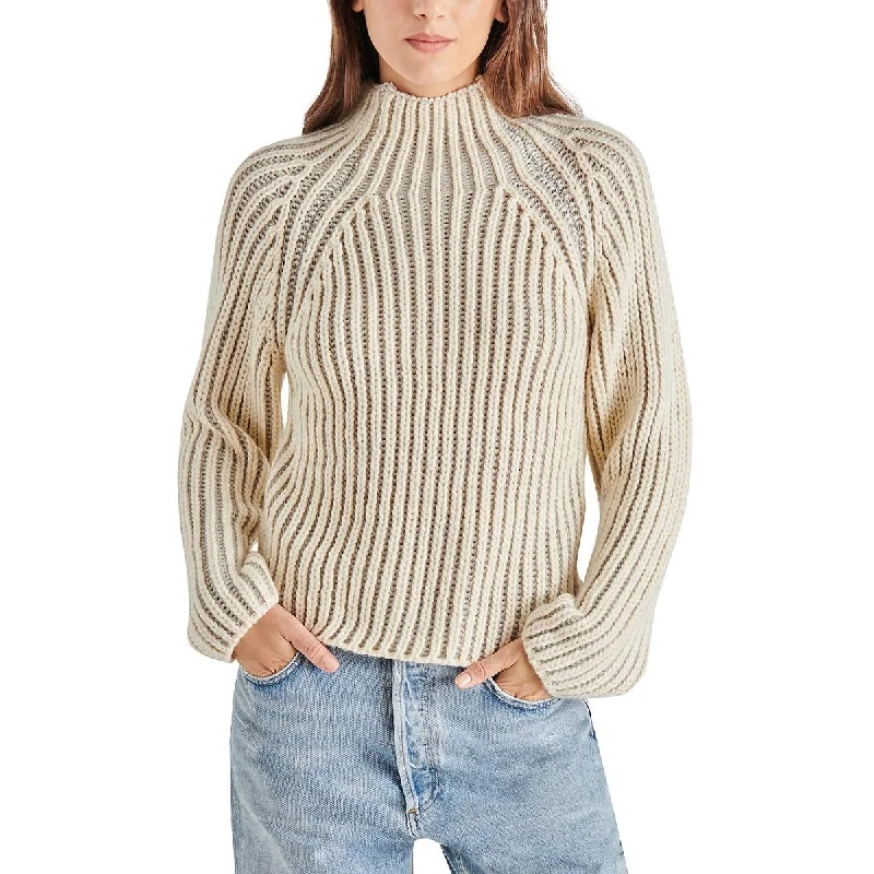 Terra Womens Cable Knit Long Sleeve Funnel-Neck Sweater